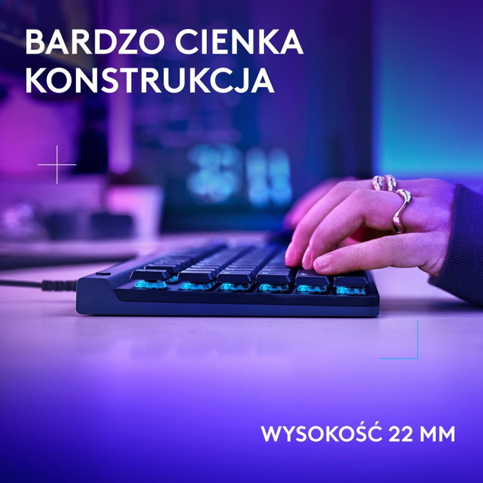 Logitech G515 TKL Teclado Mecánico Gaming Negro Distribución Polaca (QWERTY)