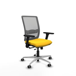 PIQUERAS Y CRESPO Silla de oficina Haches con mecanismo Sincro/Traslack, Amarillo y Gris