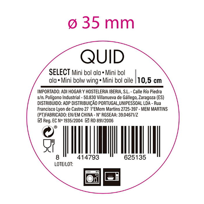 Mini Bol Porcelana Select Quid 10,5 cm (6 Unidades)