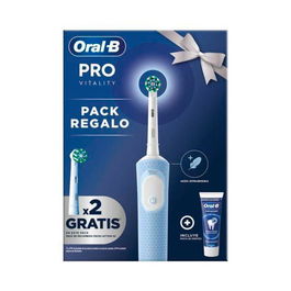 Oral-B Cepillo Dental Eléctrico Oral-B Vitality Pro VITPRO/BL+2RF+DENTR Recargable 2D con 2 Cabezales CrossAction y Dentífrico, 3 Modos, 10 Días Autonomía, Carga, Color Negro