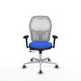 PIQUERAS Y CRESPO Silla de oficina Jorquera con mecanismo Sincro/Traslack, Azul y Blanco