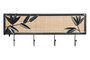 DKD Home Decor Perchero Oriental Natural Negro Hierro Ratan 4.5 x 16 x 40 cm (2 Unidades)