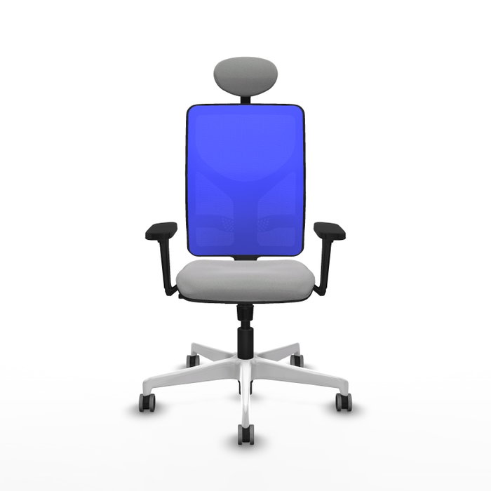 PIQUERAS Y CRESPO Silla de oficina Motilla con mecanismo Sincro, Azul y Gris claro