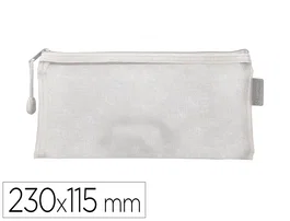 Liderpapel Bolsa Zipper Bag Poliester Transpirable Multiusos 230x115 mm Blanco