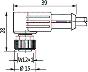 MURRELEKTRONIK Cable para sensores M12 hembra angular 10m