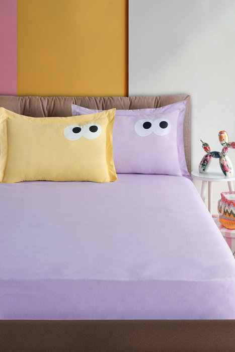L'essentiel linge de maison Juego de Sábanas Dobles Lila 160x200 cm 65% Algodón 35% Poliéster 120 Hilos Confortable Suave Duradero