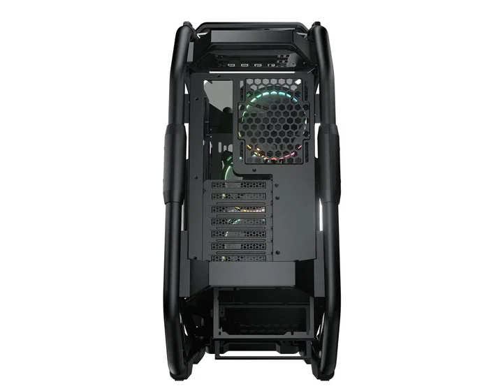 Cougar CGR-5LMSB Caja Midi Tower Negro ATX/CEB/EATX, con Ventana Lateral, Iluminación RGB Azul/Verde/Rojo, 5 Bahías 2.5", USB 3.2 Gen 2 Tipo-C, incluye 3 Ventiladores