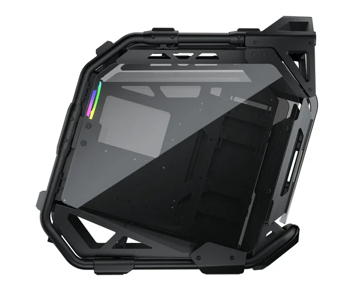 Cougar CGR-5LMSB Caja Midi Tower Negro ATX/CEB/EATX, con Ventana Lateral, Iluminación RGB Azul/Verde/Rojo, 5 Bahías 2.5", USB 3.2 Gen 2 Tipo-C, incluye 3 Ventiladores