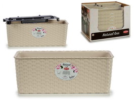 Stefanplast Jardinera Natural Reserva Agua 40 cm Beige (Set de 12)