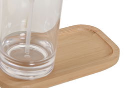 DKD Home Decor Baño Transparente Natural Set de 3 Piezas 9 x 18 x 16 cm