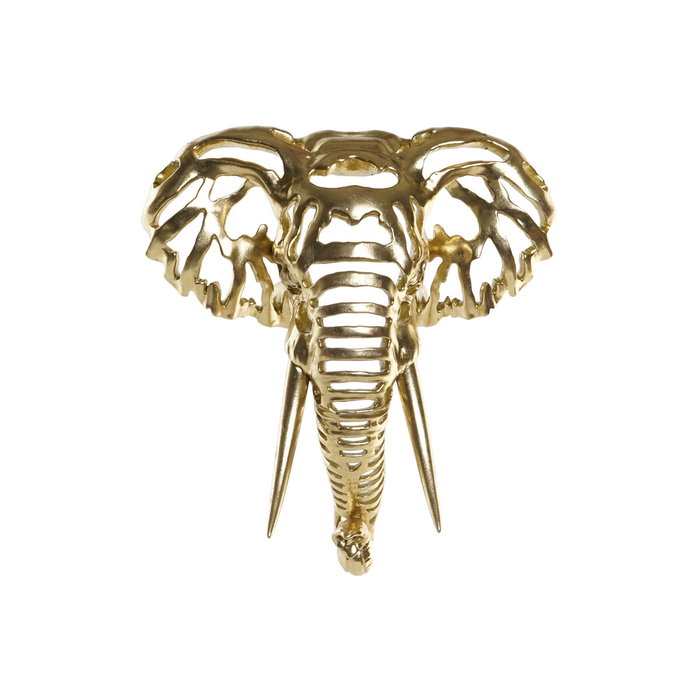 DKD Home Decor Decoración de Pared Elefante Dorado en Resina DKD Home Decor Decoración de Pared Elefante Dorado en Resina