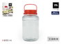 Inde Tarro Vidrio con Tapa y Asa 8000 ml 20.1x20.1x33 cm (4 Unidades)