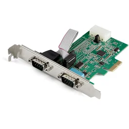StarTech.com PEX2S953 Tarjeta Adaptadora Interna PCI Express a Serie de 2 Puertos RS232 UART 16950, 921.6Kbps, con Soporte Bajo Perfil, Compatible con Windows y Linux