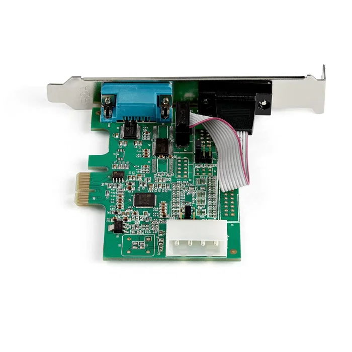 StarTech.com PEX2S953 Tarjeta Adaptadora Interna PCI Express a Serie de 2 Puertos RS232 UART 16950, 921.6Kbps, con Soporte Bajo Perfil, Compatible con Windows y Linux