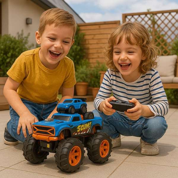 Crazon Monster Truck Radio Control 2 en 1 Transformable en Lanzador Azul Crazon Monster Truck Radio Control 2 en 1 Transformable en Lanzador Azul