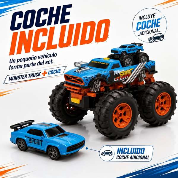 Crazon Monster Truck Radio Control 2 en 1 Transformable en Lanzador Azul Crazon Monster Truck Radio Control 2 en 1 Transformable en Lanzador Azul