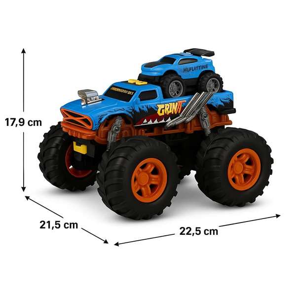 Crazon Monster Truck Radio Control 2 en 1 Transformable en Lanzador Azul Crazon Monster Truck Radio Control 2 en 1 Transformable en Lanzador Azul