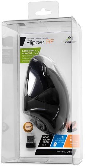 Tracer Flipper Ratón Vertical Inalámbrico Negro