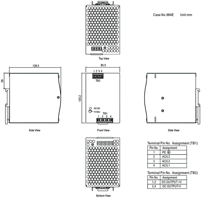 MEAN WELL TDR-480-24 Alimentador de impulso 480W 24VDC 20A