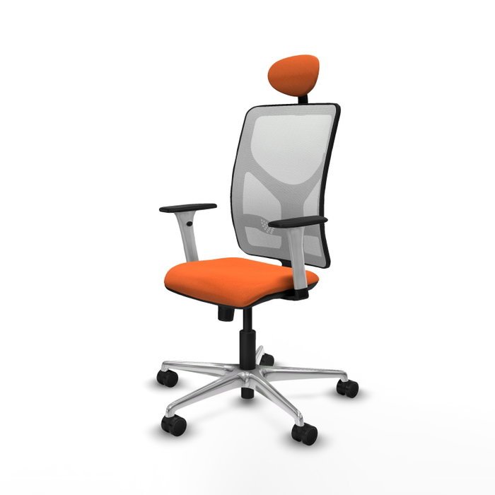 PIQUERAS Y CRESPO Silla de oficina Motilla Naranja y Blanco con Mecanismo Sincro PIQUERAS Y CRESPO Silla de oficina Motilla Naranja y Blanco con Mecanismo Sincro