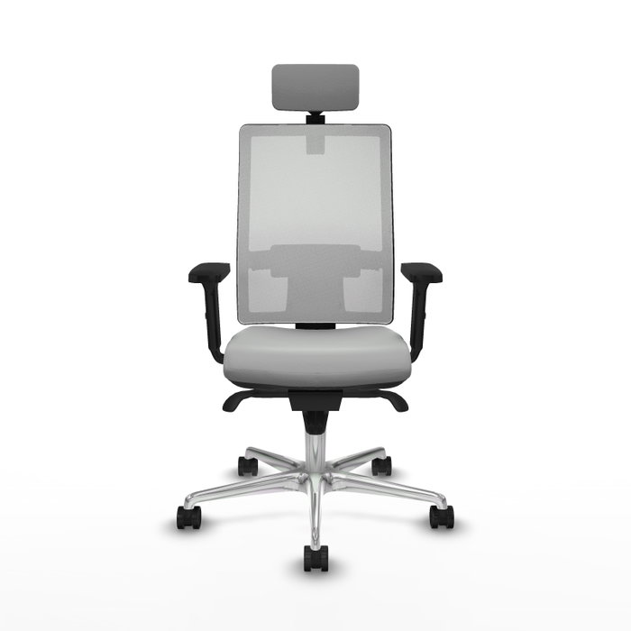 PIQUERAS Y CRESPO Silla de oficina Horna con Mecanismo Sincro, Gris claro y Blanco