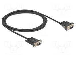 DeLOCK Cable serie RS-232 D-Sub9 hembra a D-Sub9 hembra con alimentación en pin 9, 2 m