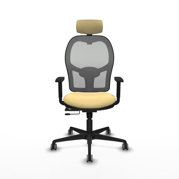 PIQUERAS Y CRESPO Silla de oficina Jorquera con mecanismo Sincro/Traslack Crema y Gris