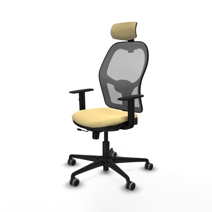 PIQUERAS Y CRESPO Silla de oficina Jorquera con mecanismo Sincro/Traslack Crema y Gris
