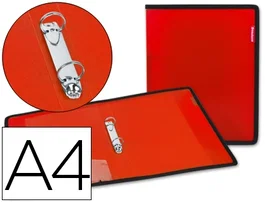 Liderpapel Carpeta de 2 anillas de 25 mm Roja con bolsa y tarjetero