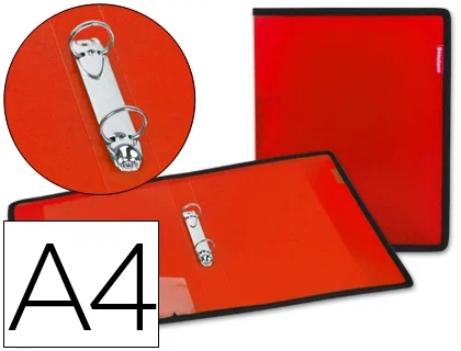Liderpapel Carpeta de 2 anillas de 25 mm Roja con bolsa y tarjetero Liderpapel Carpeta de 2 anillas de 25 mm Roja con bolsa y tarjetero