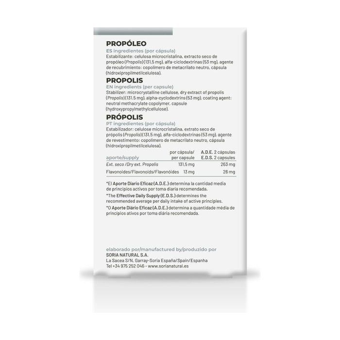 Soria Natural 30-S Propóleo 30 cápsulas de liberación prolongada Soria Natural 30-S Propóleo 30 cápsulas de liberación prolongada