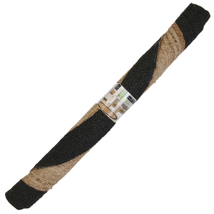 Home Deco Factory Alfombra Yute Negro, diámetro 120 cm