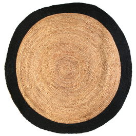 Home Deco Factory Alfombra Yute Negro Diámetro 120 cm