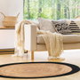 Home Deco Factory Alfombra Yute Negro, diámetro 120 cm