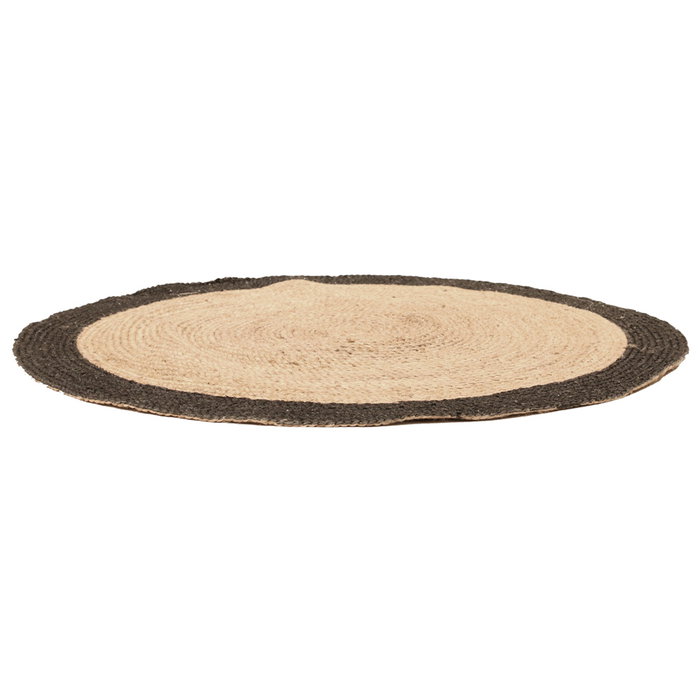 Home Deco Factory Alfombra Yute Negro, diámetro 120 cm