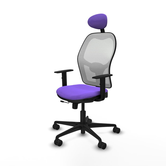 PIQUERAS Y CRESPO Silla de oficina Jorquera con mecanismo Sincro/Traslack, Tela Lila y Malla Blanca PIQUERAS Y CRESPO Silla de oficina Jorquera con mecanismo Sincro/Traslack, Tela Lila y Malla Blanca