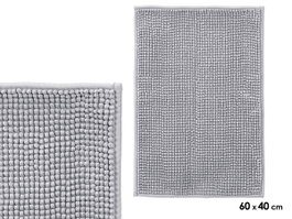 Berilo Alfombra de Baño Gris, 40x60 cm, Antideslizante de Poliéster Reciclado, Cosido a Máquina (Set de 12)