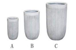 DKD Home Decor Macetero Scandi Crudo Magnesia Set de 3 44 x 79 x 44 cm