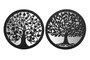 DKD Home Decor Decoración de Pared Metal Árbol Negro 25x1x25 Surtido de 2