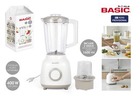 Inde Licuadora Batidora Eléctrica 400W con Jarra de 1600ml Basic Home (4 Unidades)