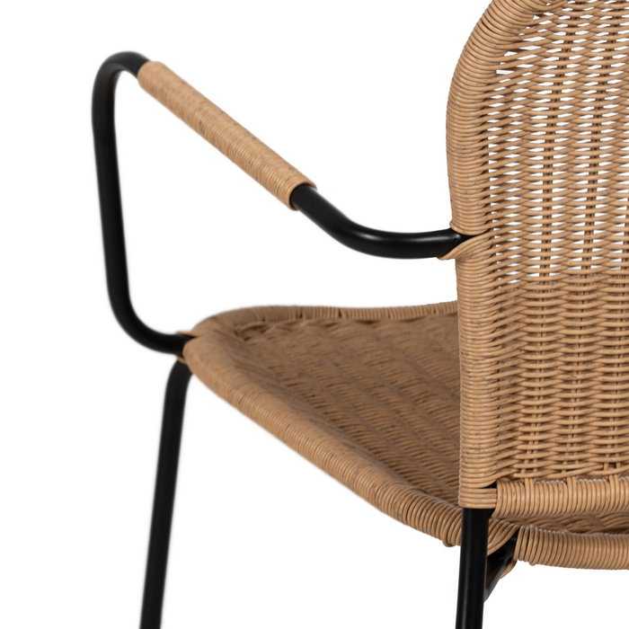 Silla Natural Pe-Acero Salón 57 X 57 X 87 cm (Set de 2)