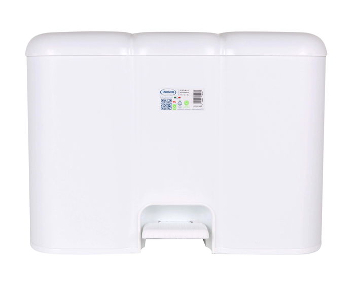 Tontarelli Cubo Basura Triple Patty Blanco con Tapa 40L 58.5x32x41.5 cm (4 Unidades) Tontarelli Cubo Basura Triple Patty Blanco con Tapa 40L 58.5x32x41.5 cm (4 Unidades)