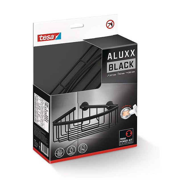 Tesa ALUXX Eckduschkorb Cesta de ducha individual negra Tesa ALUXX Eckduschkorb Cesta de ducha individual negra