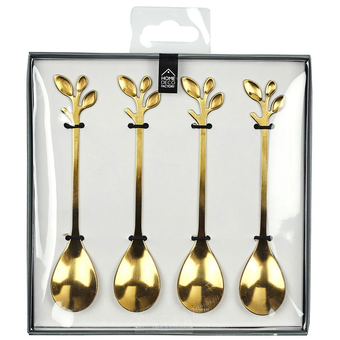 Home Deco Factory Lounge Juego de 4 Cucharas de Café Acero Inoxidable Doradas 11,8x2,3 cm Home Deco Factory Lounge Juego de 4 Cucharas de Café Acero Inoxidable Doradas 11,8x2,3 cm