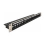 DeLOCK Patchpanel Keystone 19″ 24 Puertos con Barra de Alivio de Tensión, Negro/Plata