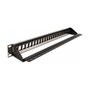 DeLOCK Patchpanel Keystone 19″ 24 Puertos con Barra de Alivio de Tensión, Negro/Plata