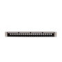 DeLOCK Patchpanel Keystone 19″ 24 Puertos con Barra de Alivio de Tensión, Negro/Plata