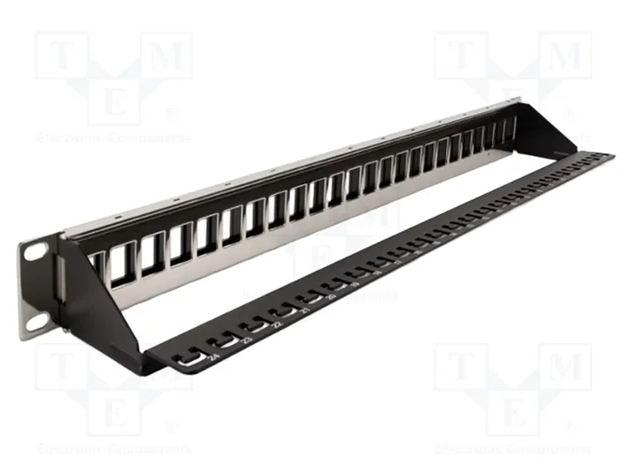 DeLOCK Panel de conexión Keystone de 24 puertos con alivio de tensión 19″ DeLOCK Panel de conexión Keystone de 24 puertos con alivio de tensión 19″