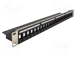 DeLOCK Panel de conexión Keystone de 24 puertos con alivio de tensión 19″
