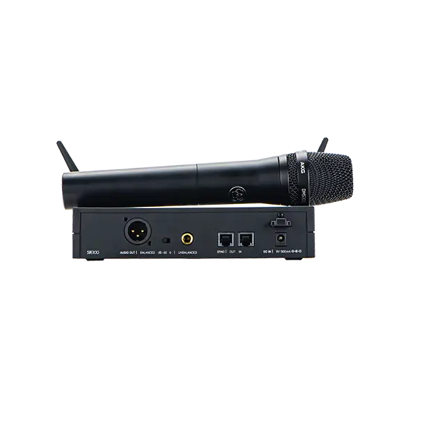 AKG Set Inalámbrico Micrófono HT300 y Receptor Estacionario SR300, 2.4 GHz, 30m Alcance